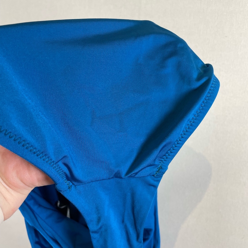 Trina Turk Blue Off Shoulder One Piece Swimsuit Womens 6 Ruffle - Picture 6 of 8